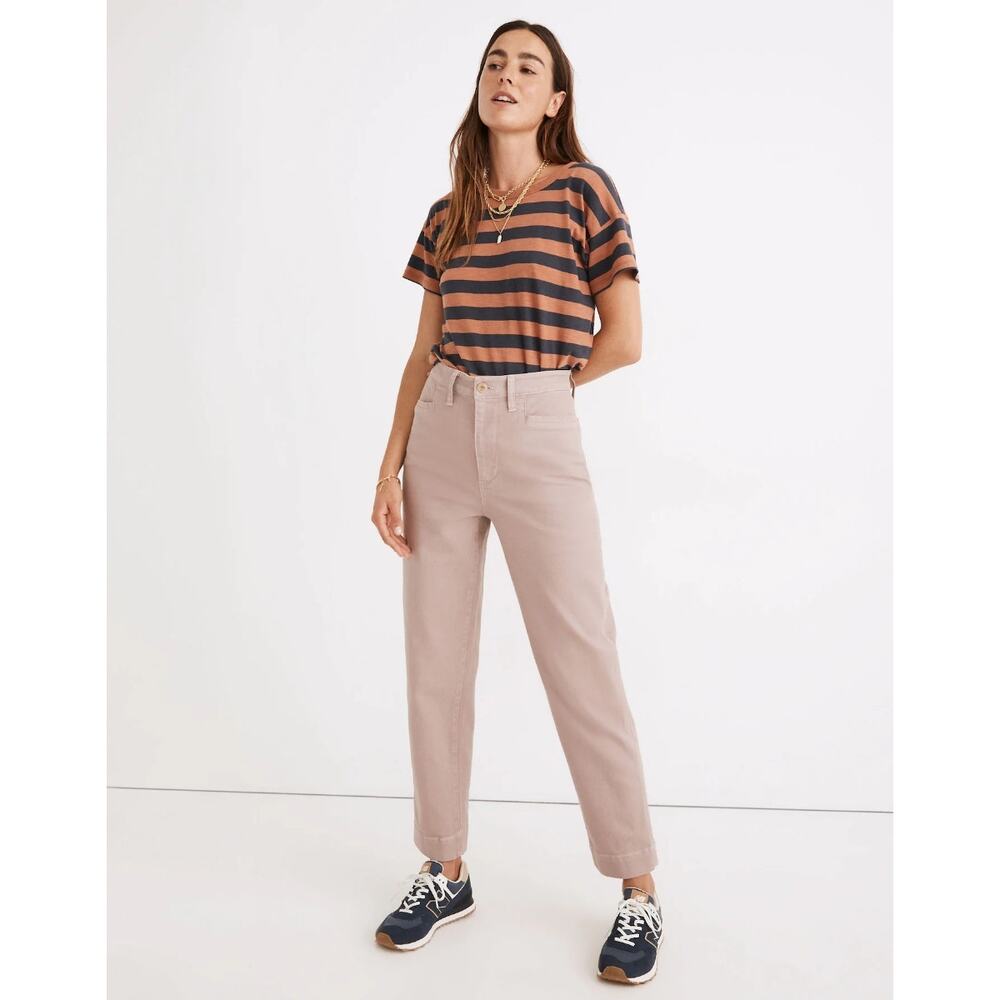 Madewell Womens Slim Emmett Tapered Pants Size 30 Vintage Petal High Rise Baggy